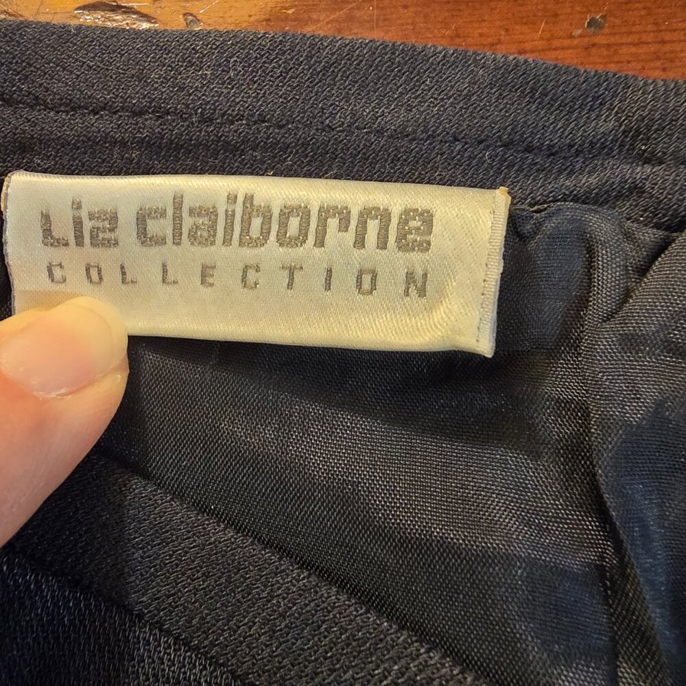 Skirt Navy Rayon Pockets Lined Liz Claiborne Collection size 12 1990s - Picture 6 of 12